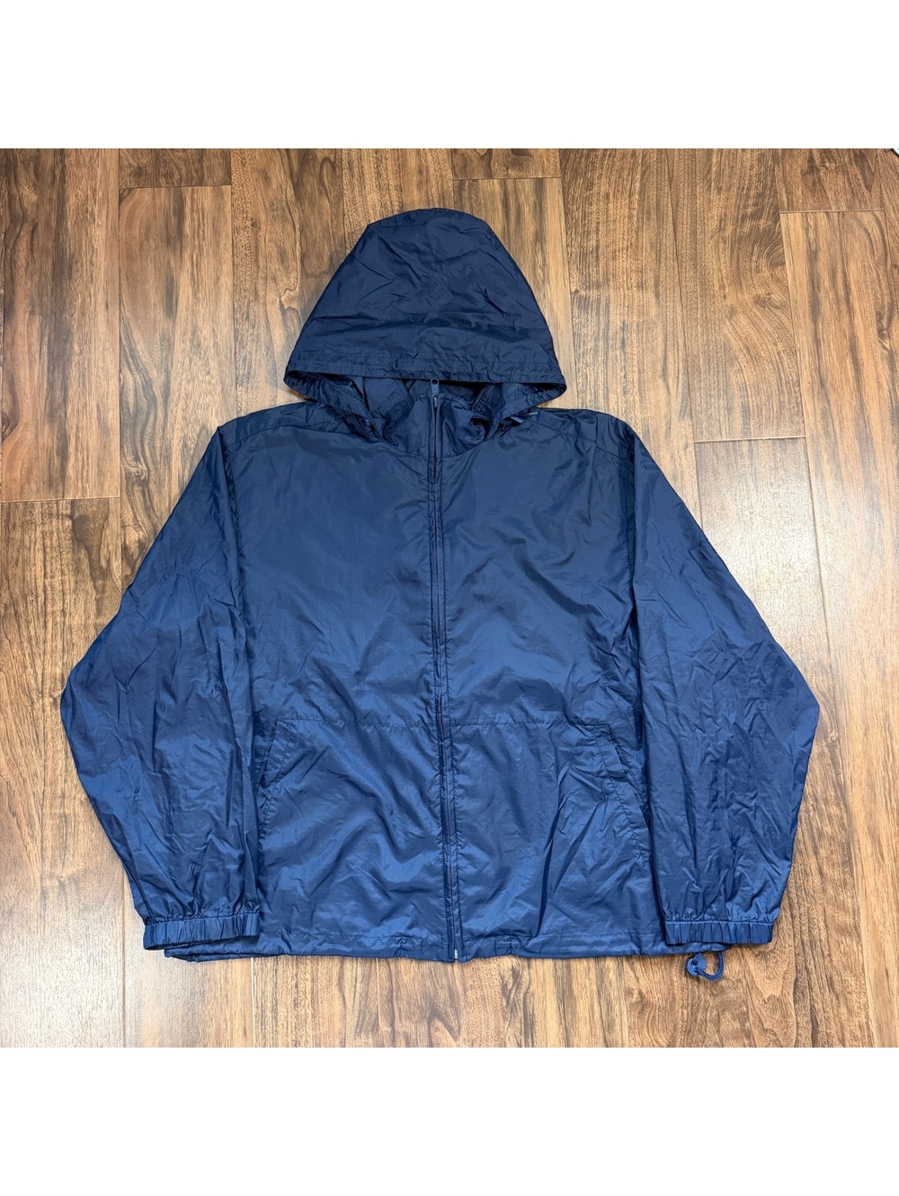 Vintage 90s Eddie Bauer EBTEK Sac Jac Packable Windbreaker Jacket Navy Blue L